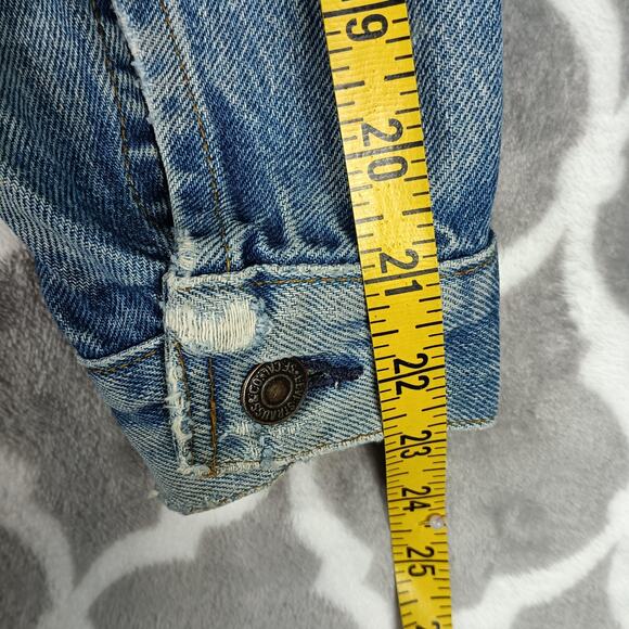 Vintage Levis Denim Trucker Jacket Men Small Blue Type 3 Made USA 80s - Picture 8 of 15